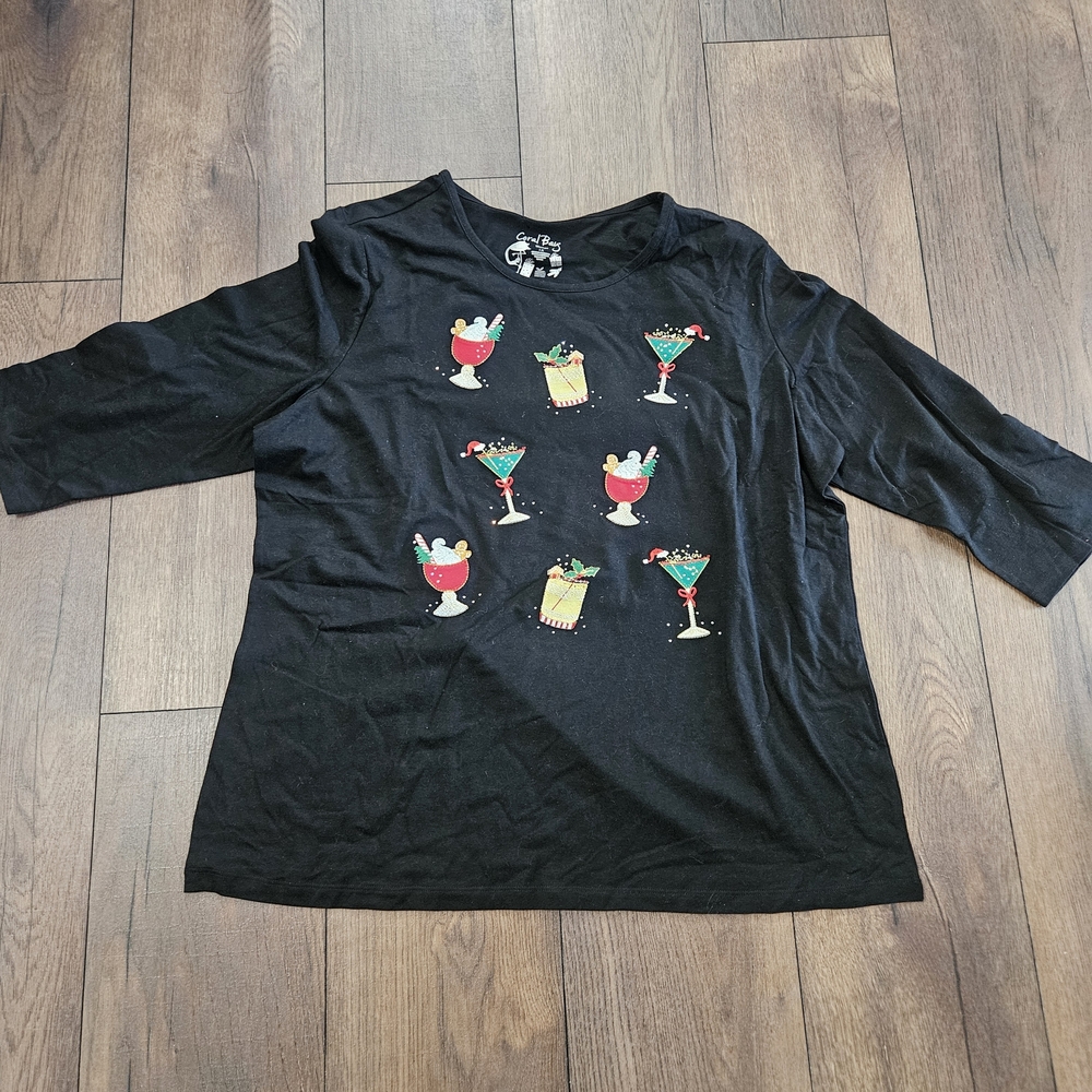 Black Graphic Women Top